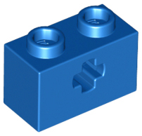 Lego Technic, Brick 1 x 2 with Axle Hole / Blue