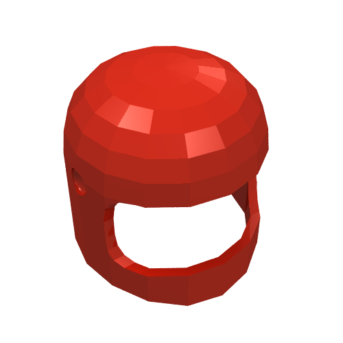 Lego Helmet Classic with Thin Chin Guard and Visor Dimples / Red
