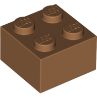 Lego Brick 2 x 2 / Medium Nougat