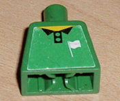 Lego Torso Soccer Referee (Line) White Flag Pattern (Sticker) / Green