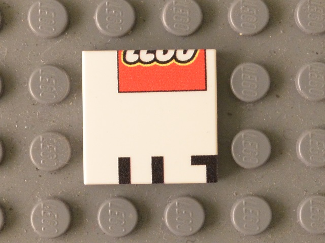 Lego Tile 2 x 2 with LEGO Logo Lower Half and 'UT' Upper Half Pattern