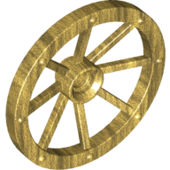 Lego Wheel Wagon Large (33mm D.), hole notched for wheels holder pin / Pearl Gold