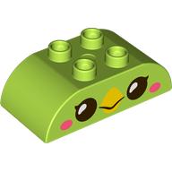 Lego Duplo Brick 2 x 4 Curved Top with Bird Eyes Print