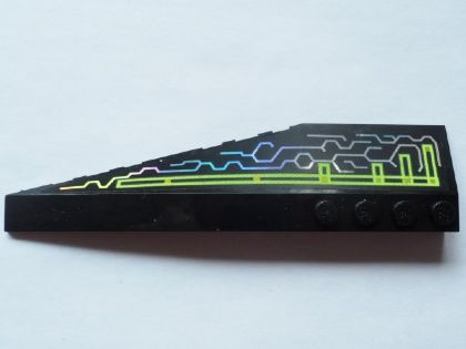 Lego Wedge 12 x 3 Right with Iridescent Mirrored Circuit Pattern (Sticker) - Set 7646
