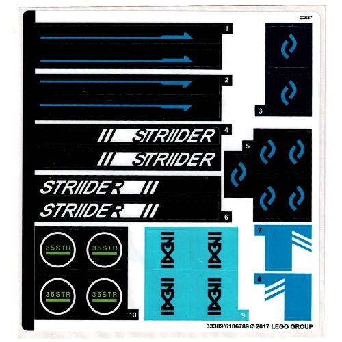 Lego Sticker Sheet for Set 70611-1 / [No Color/Any Color]