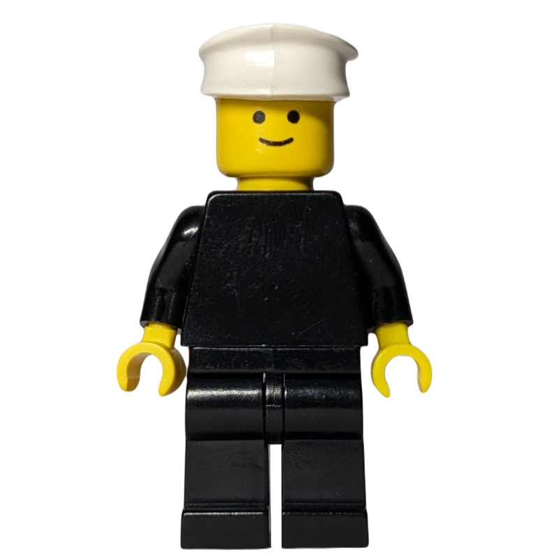 Lego Black Torso, Black Legs, White Hat