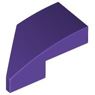 Lego Brick Wedged, Curved 2 x 1 with Stud Notch Right / Dark Purple