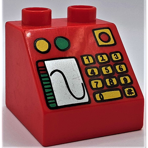 Lego Duplo Brick 2 x 2 Slope 45° with Keypad and Display Print
