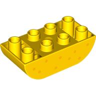 Lego Duplo Brick 2 x 4 Curved Bottom with Bright Light Orange Dots Print / Yellow