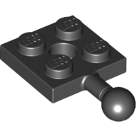 Lego Plate Special 2 x 2 with Towball and Hole / Black