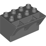 Lego Duplo Brick 4 x 3 x 3 Wry Inverted / Dark Bluish Gray