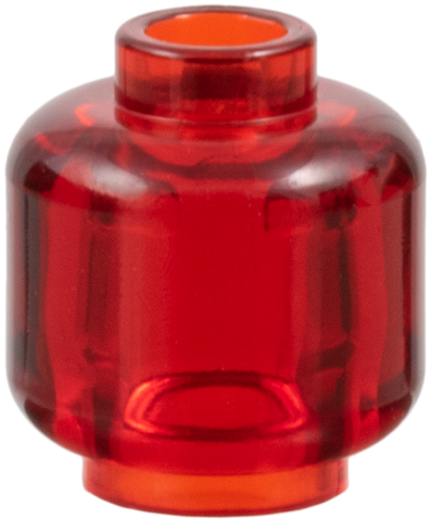 Lego Minifigure, Head (Plain) / Trans-Red
