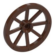 Lego Wheel Wagon Large (33mm D.), hole notched for wheels holder pin / Brown