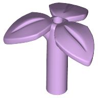 Lego Plant, Stem with 3 Leaves and Bottom Pin / Lavender