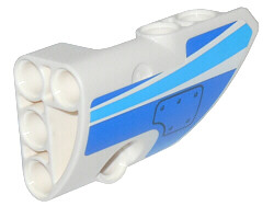 Lego Technic, Panel Fairing # 2 Small Smooth Short, Side B with Curved Blue Stripes and Blue Panel Pattern (Sticker) - Set 42025