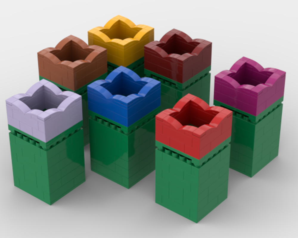 Lego Square Tulip Grid Vase