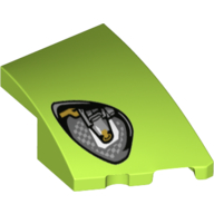Lego Brick Wedged, Curved 3 x 2 with Stud Notch Right with Black Headlight print
