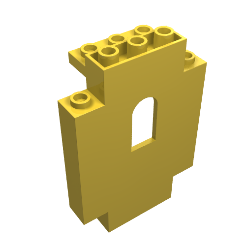 Lego Panel 2 x 5 x 6 Wall with Arched Window / Yellow