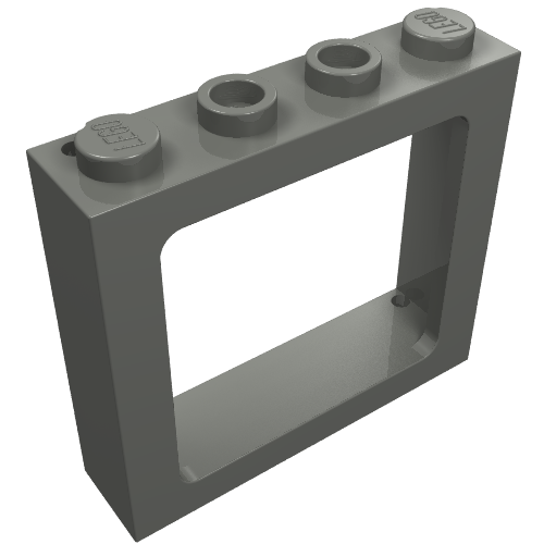 Lego Window 1 x 4 x 3 Train with Shutter Holes and Solid Studs on Ends / Dark Bluish Gray