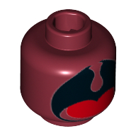 Lego Minifig Head (No Face), Orca, Large Black Open Mouth, Uvula, Red Tongue Print