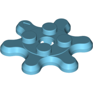 Lego Plate Special 2 x 2 Splat Gear, 6 Teeth / Medium Azure