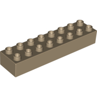 Lego Duplo Brick 2 x 8 / Dark Tan