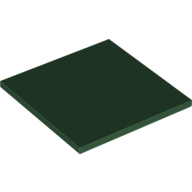Lego Tile 6 x 6 with Bottom Tubes / Dark Green