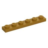 Lego Plate 1 x 6 / Pearl Gold
