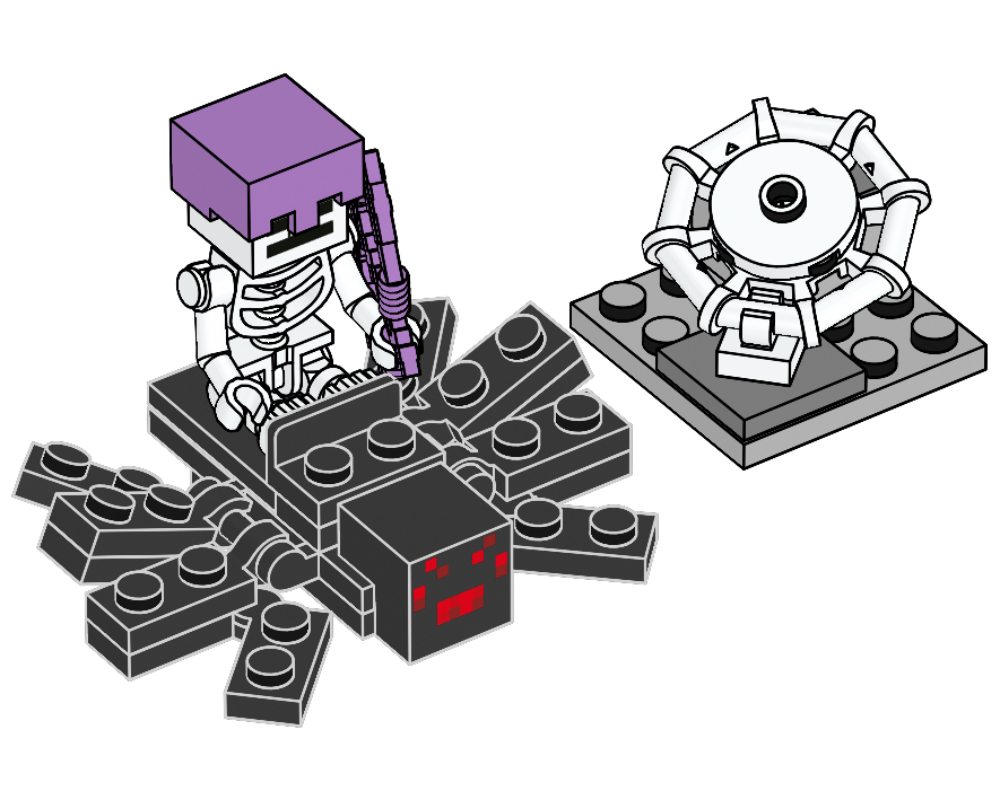 Lego Skeleton with Spider and Spiderweb