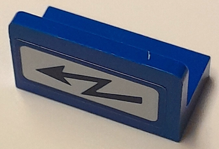 Lego Panel 1 x 2 x 1 with Black Electricity Danger Sign on White Background Pattern Model Left Side (Sticker) - Set 40166