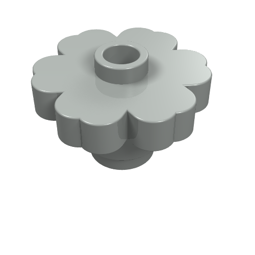 Lego Plant, Flower 2 x 2 - Round [Open Stud] / Light Gray