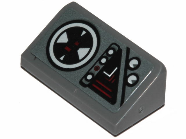 Lego Slope 30 1 x 2 x 2/3 with SW Jedi Interceptor Control Panel Pattern (Sticker) - Set 75281