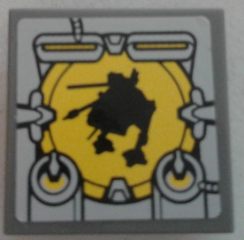 Lego Tile, Modified 2 x 2 Inverted with AT-AP Silhouette Pattern (Sticker) - Set 75042
