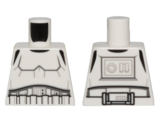 Lego Torso SW Armor Stormtrooper, Detailed Armor without Shoulder Belts Pattern / White