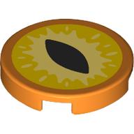 Lego Tile Round 2 x 2 with Yellow/Bright Light Yellow, Black Pupil Print