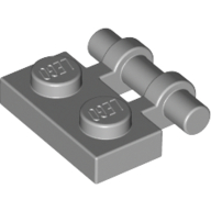 Lego Plate Special 1 x 2 Side Handle [Free Ends] / Light Bluish Gray