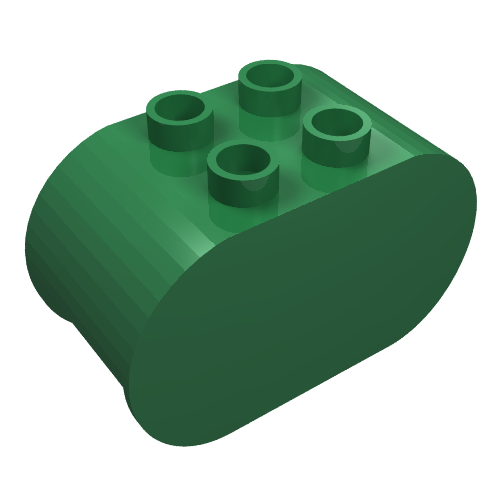 Lego Duplo Brick 2 x 4 x 2 Rounded Ends / Green