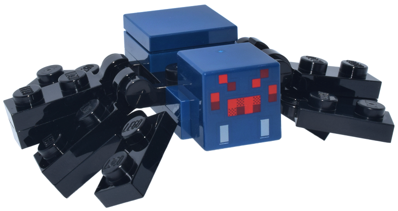 Lego Minecraft Spider, Cave, Light Bluish Gray Fangs - Brick Built