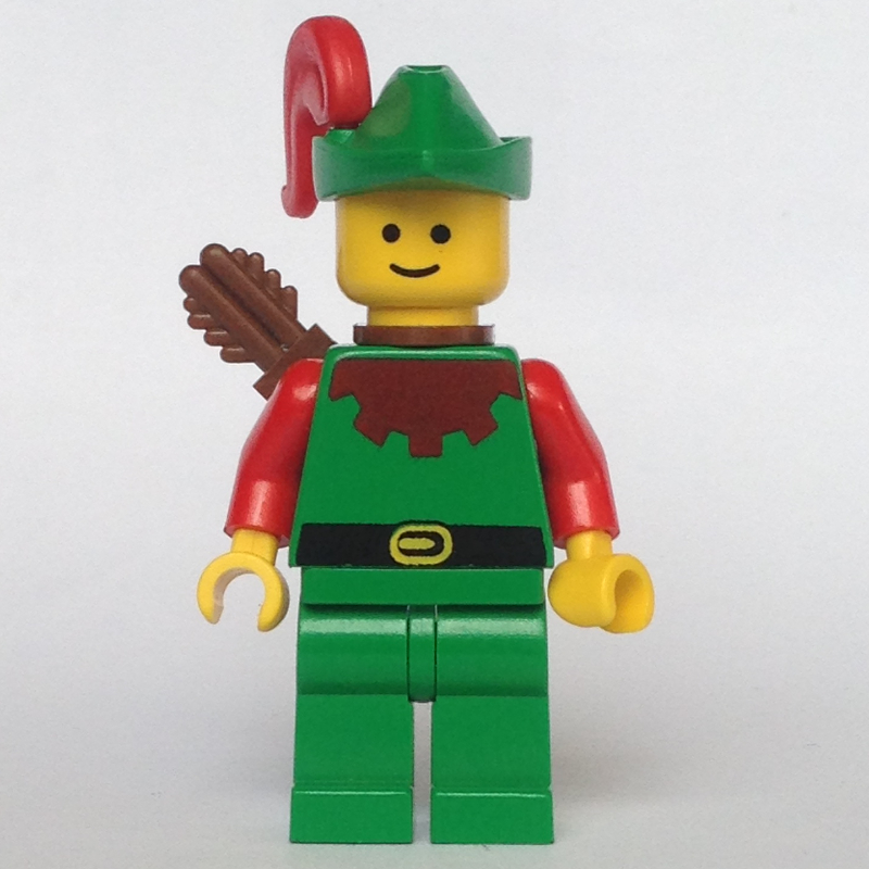 Lego Forestman Archer (Forestmen) - Red, Green Hat, Red Plume