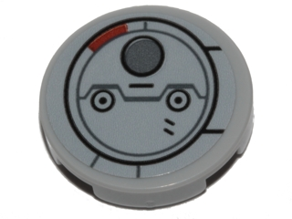 Lego Tile, Round 2 x 2 with Bottom Stud Holder with SW Resistance Transport Pod Hatch Pattern (Sticker) - Set 75176