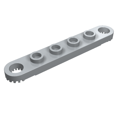 Lego Technic Plate 1 x 6 with Toothed Ends / Light Bluish Gray