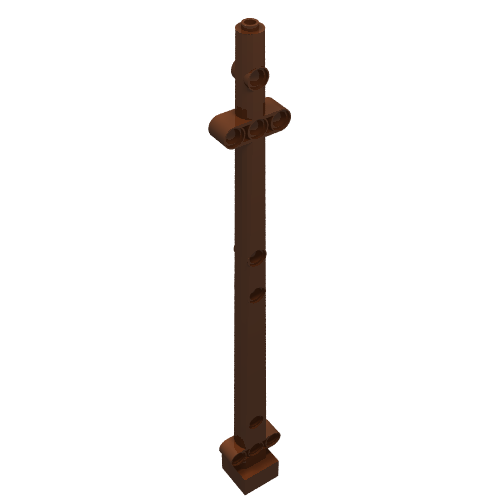 Lego Boat, Mast 2 x 2 x 20 with Holes - Corner Aligned x shape Axle Hole, x Orientation / Reddish Brown