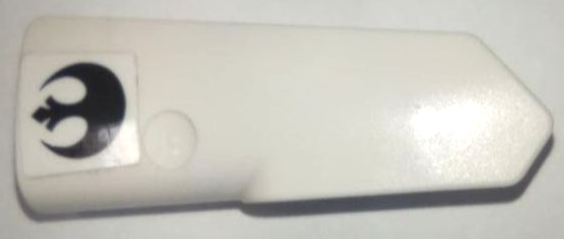 Lego Technic, Panel Fairing #22 Very Small Smooth, Side A with Black SW Rebel Alliance Symbol Pattern (Sticker) - Set 75115 / White
