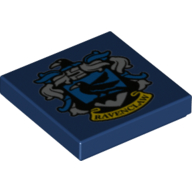 Lego Tile 2 x 2 with Ravenclaw Crest Print / Dark Blue