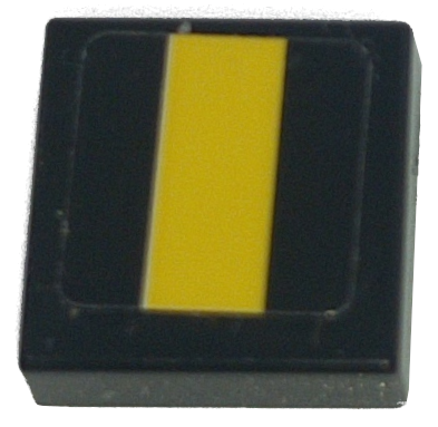 Lego Tile 1 x 1 with Yellow Stripe Pattern (Sticker) - Set 42151