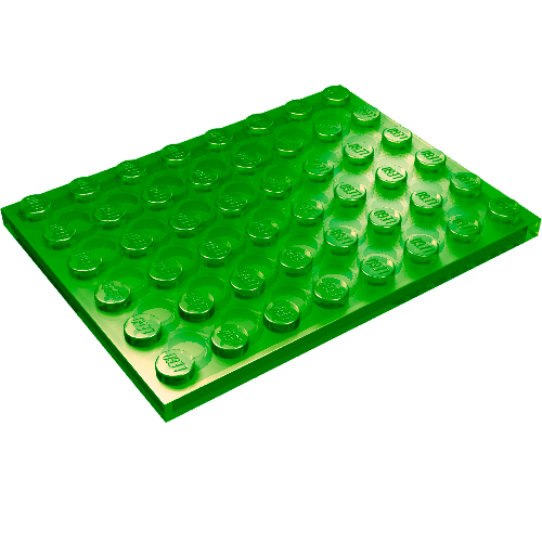 Lego Plate 6 x 8 / Trans-Green