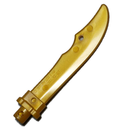 Lego Weapon Sword Blade, Curved / Pearl Gold
