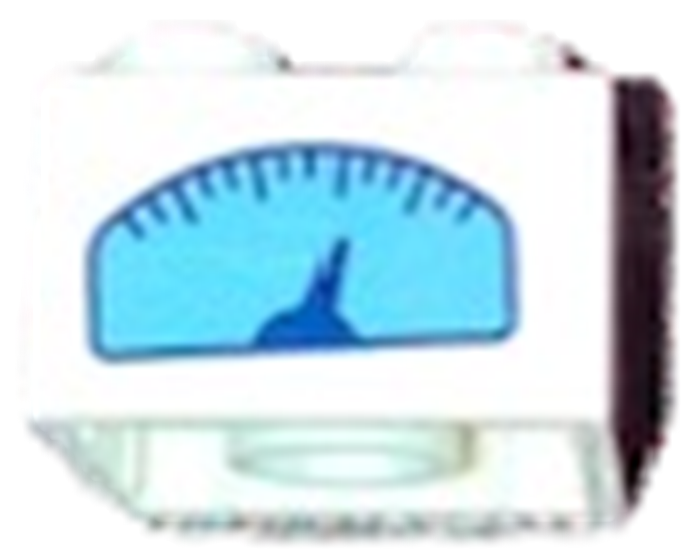 Lego Brick 2 x 2 with Medium Azure Gauge with Dark Blue Needle Pattern (Sticker) - Set 41446 / White
