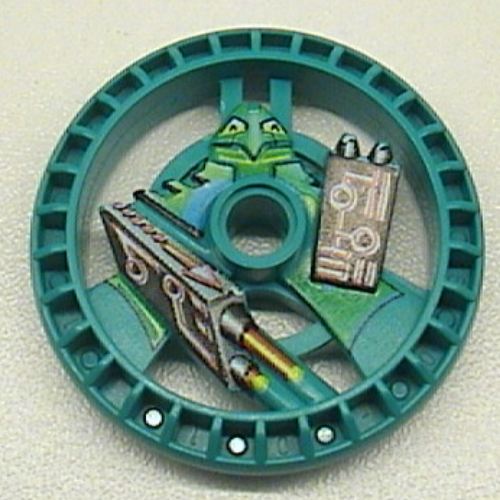 Lego Technic Disc 5 x 5 Notched, Laser with Robot Print / Dark Turquoise