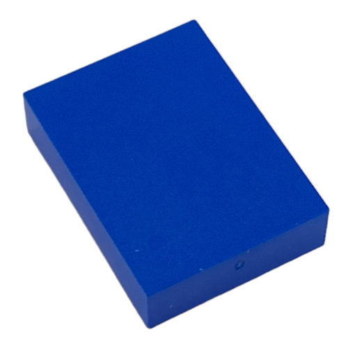 Lego Modulex Tile 3 x 4 with White 'Ø' Print, without Internal Supports / Modulex Tile Blue